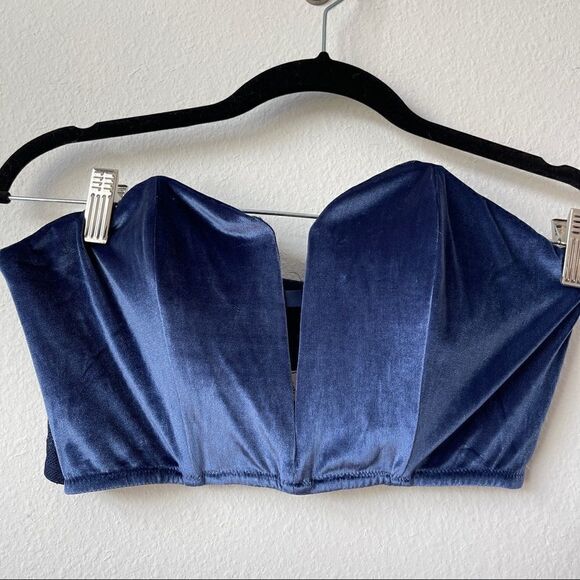 NWT Victoria’s Secret navy blue velvet mini bustier Sz L - Picture 2 of 8